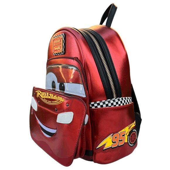 Loungefly Disney Pixar Cars Lightning McQueen Mini Backpack Exclusive - Picture 3 of 5